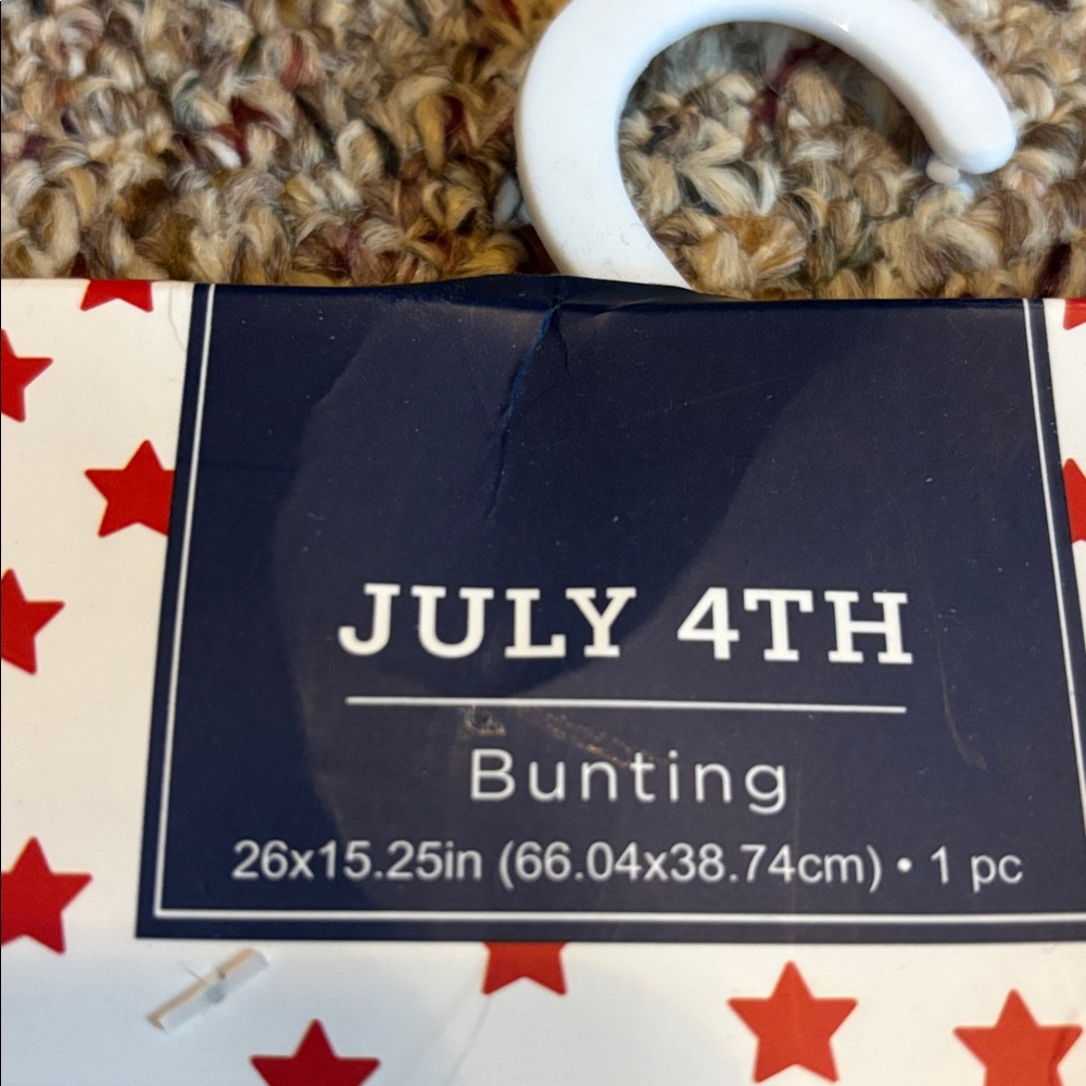 New Flag bunting Set of 3 attached Memorial Day 4th of July Red White Blue - Picture 2 of 5